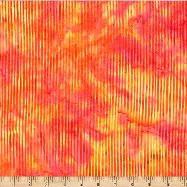 Bali Batik Skinny Stripes Pumpkin 44"/45" Fabric Per Yard