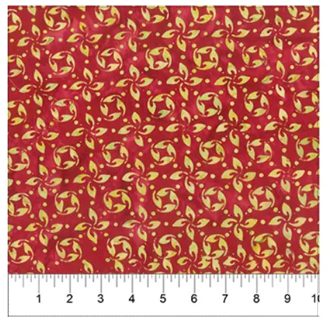 Banyan 83025-25 - DECK THE HALLS STAR GRID - Dark Red 45" Fabric Per Yard
