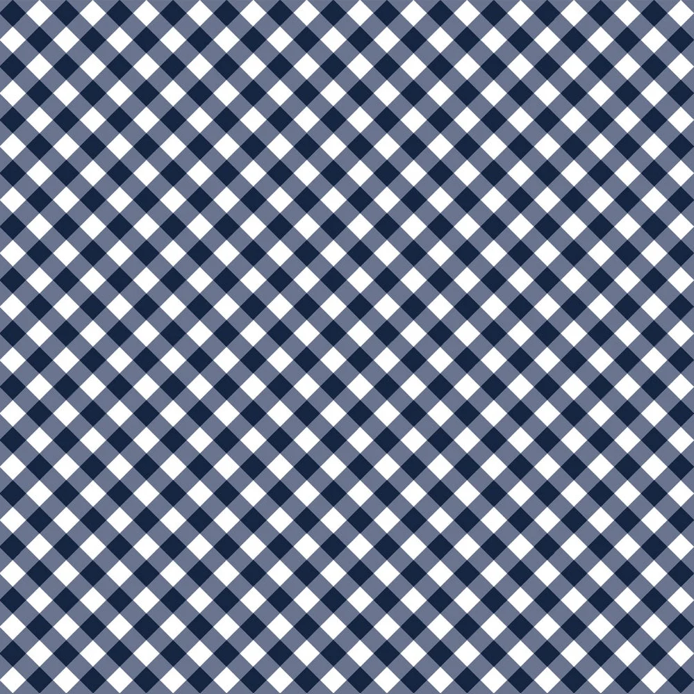 Barely Basics Gingham Quilting Cuddle Navy Fabric Per Yard