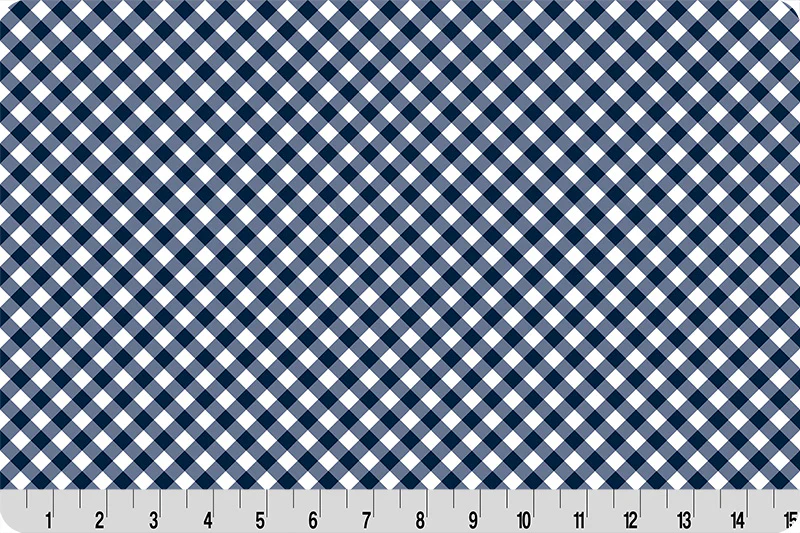Barely Basics Gingham Quilting Cuddle Navy Fabric Per Yard - Image 2
