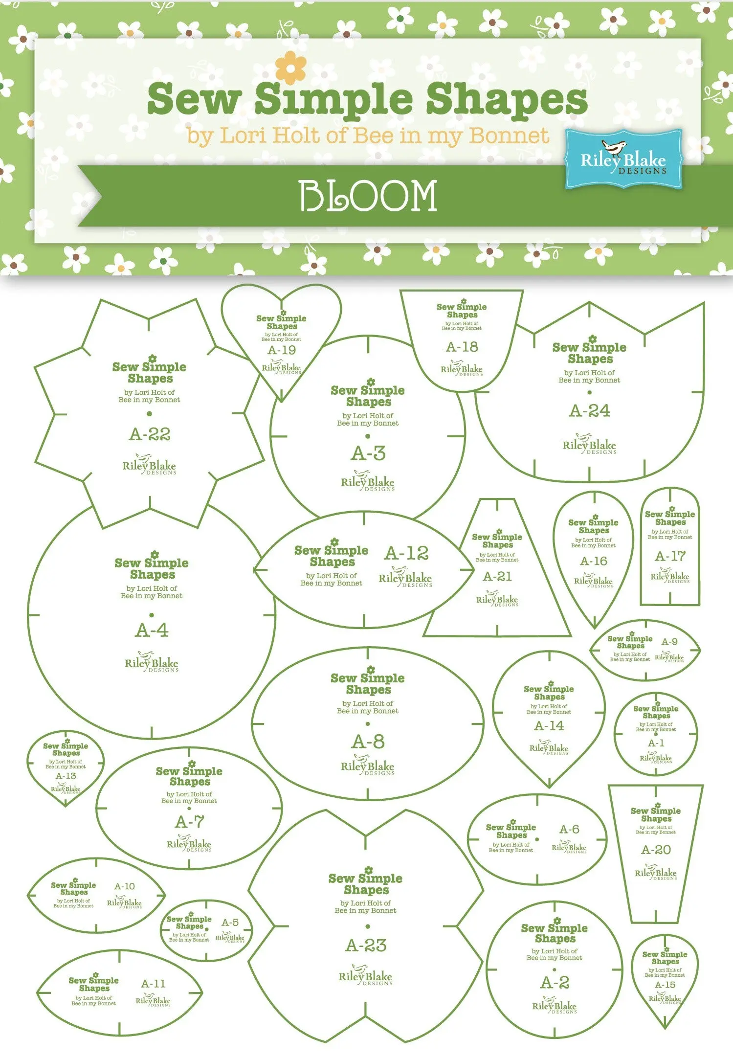 Bee In my Bonnet Sew Simple Shapes Templates Bloom