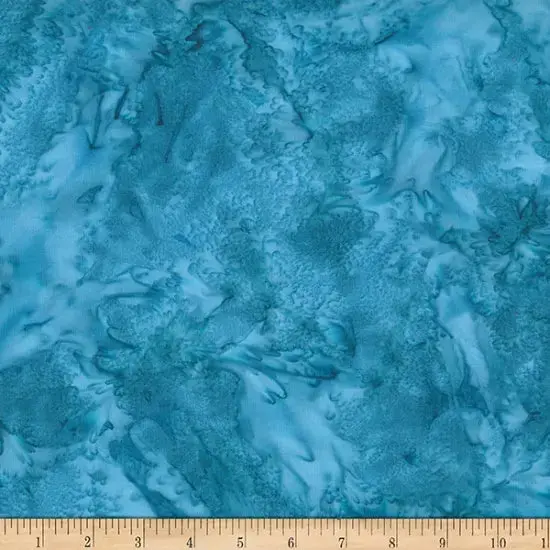 Blue Lake Watercolor Waves Batik Wideback Fabric per yard