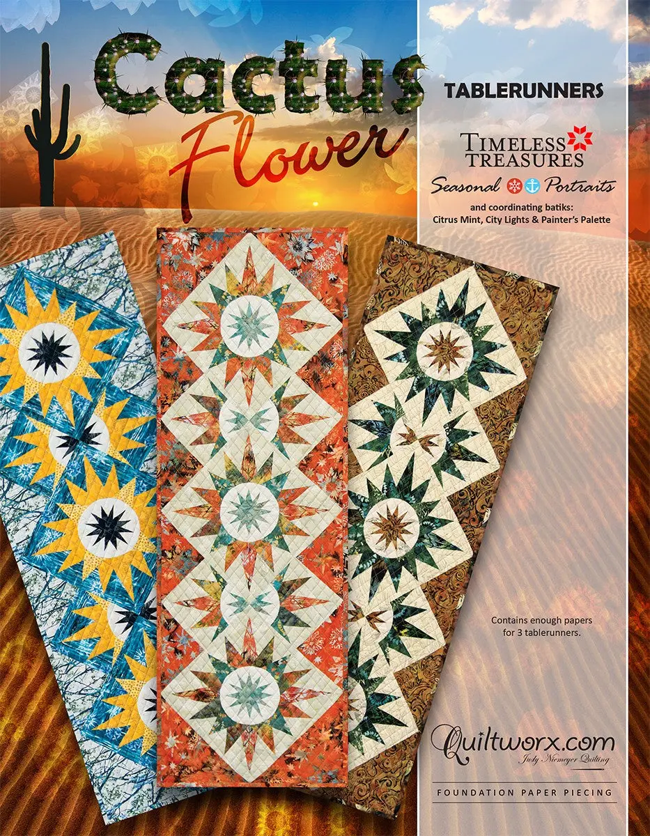 Cactus Flower Table Runner