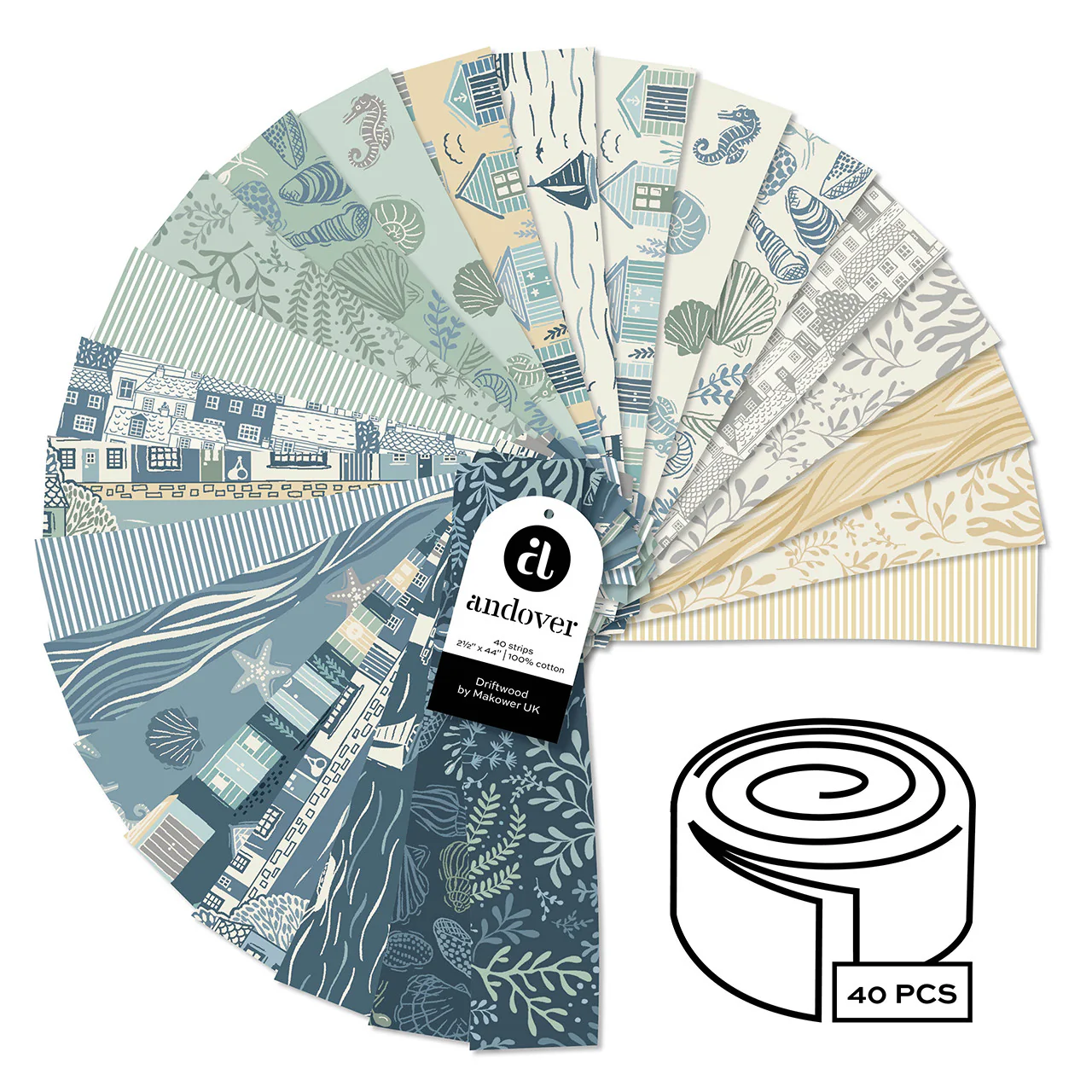Driftwood - Four 2.5 Inch Strip Rolls - 40 Cuts Each