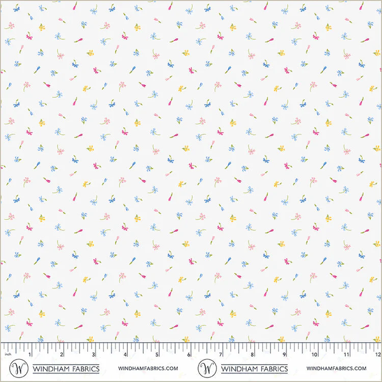 Ivory Floret Midnight Blooms Cotton 44"/45" Fabric Per Yard