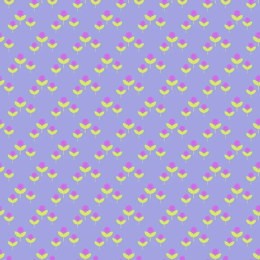 Lavender Cute As A Button Cotton 44"/45" Fabric Per Yard