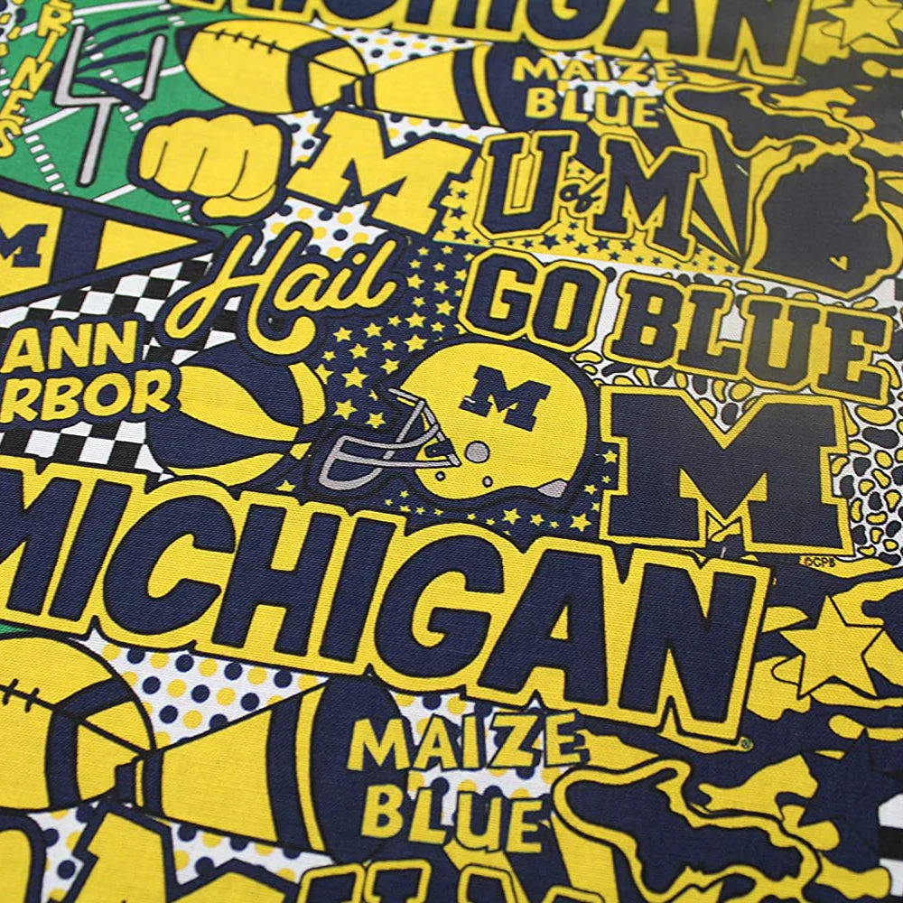 Michigan Wolverines - Pop Art 44"/45" Fabric per yard