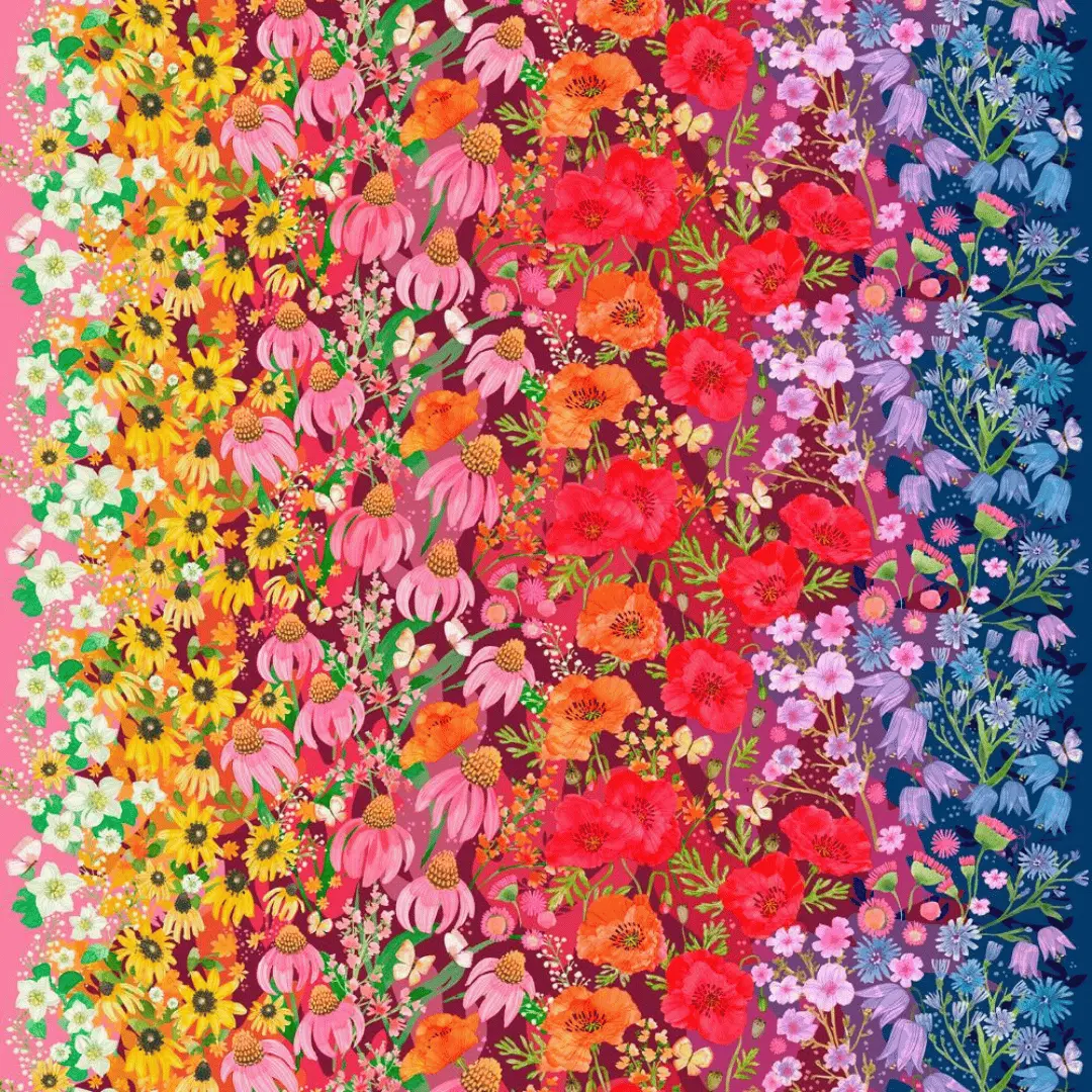 Multi Superbloom Jewel 44"/45" Fabric Per Yard