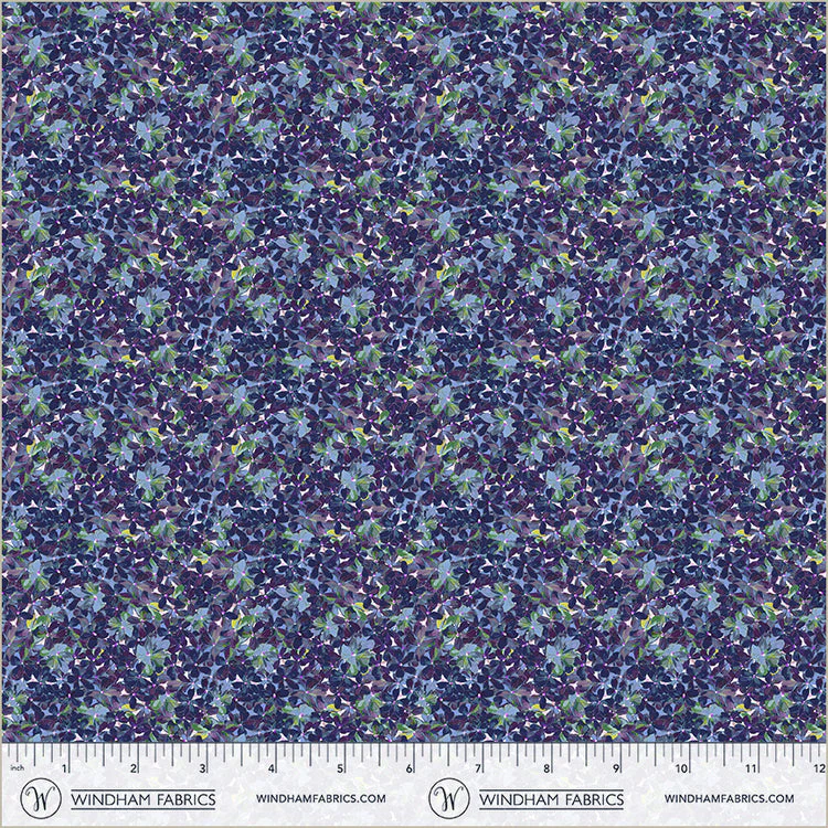 Navy Flowerbed Midnight Blooms Cotton 44"/45" Fabric Per Yard