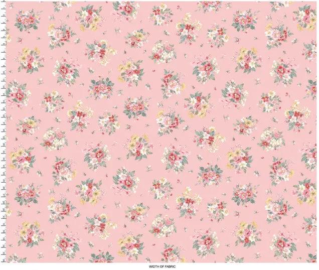Pink Bouquet La Fleur Flannel Cotton 42"/43" Fabric Per Yard - Image 3