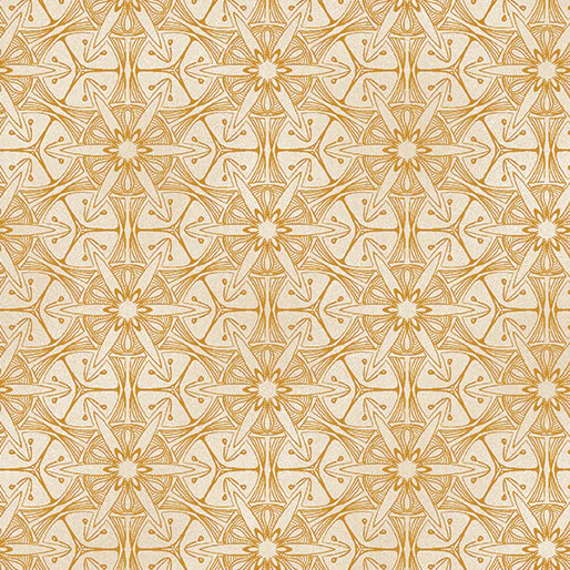 Pismo Mango/Ivory Ground Works Cotton 44"/45" Fabric Per Yard