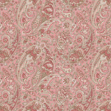 Paisley Pink Meadow Blush 43"/44" Cotton Fabric Per Yard