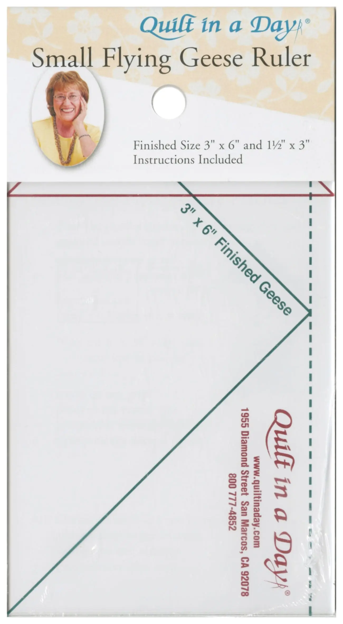 Small Flying Geese Ruler 3-1/2in x 6-1/2in