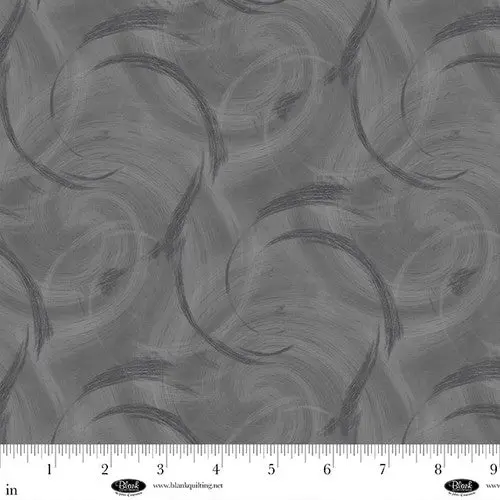 Spin Flannel 108" Satin Moon Designs Gray Cotton Wideback Fabric per yard