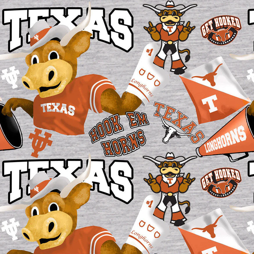 Texas Longhorns - Collegiate Mascot 44"/45" Fabric per yard