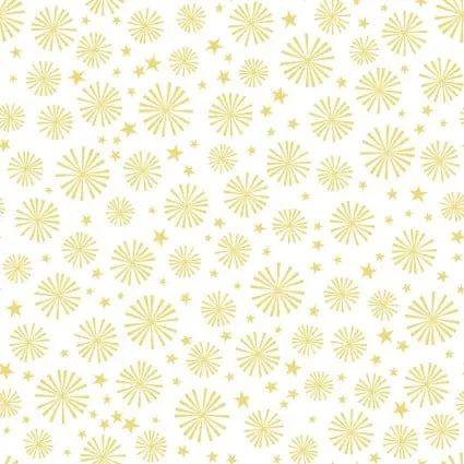 White And Gold Sparklers Cotton 43"/44" Fabric Per Yard