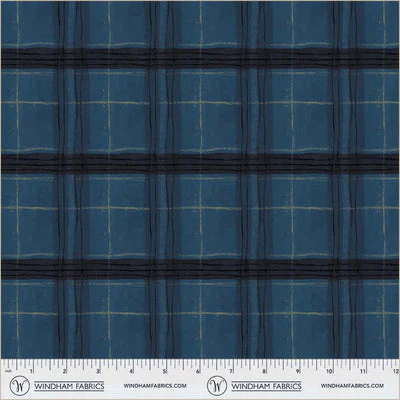 Window Pane Plaid NightSky Cotton 43”/44” Fabric Per Yard
