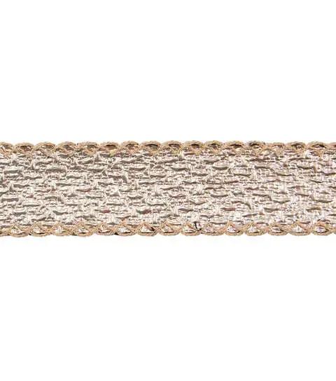 Yaya Han Sew on Dual Textured Trim 1.63" Gold - Per Yard