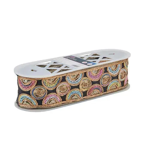 Yaya Han Sew on Lagos Circle Trim 2.63'' Multi Color - Per Yard